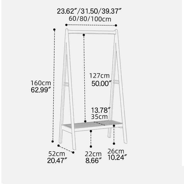 衣類掛け ウォールナット使用 チェリー材使用 幅60・80・100cm ラタン hykmq-783