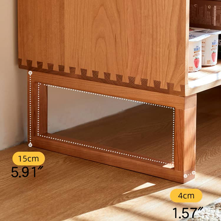 キャビネット ガラス使用 チェリー材使用 幅70cm ナチュラル hykmq-789