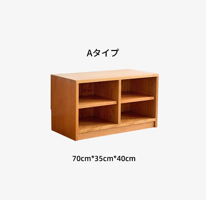キャビネット ガラス使用 チェリー材使用 幅70cm ナチュラル hykmq-789