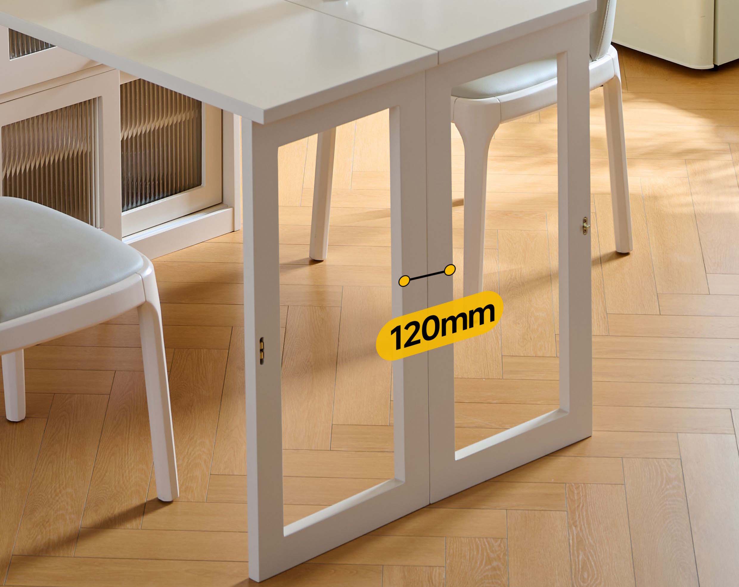 テーブル+収納キャビネット付き 折りたたみテーブル 伸長式テーブル