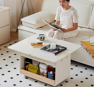 3WAY サイドテーブル 折りたたみ式 ローテーブルダイニングテーブル ワゴン　hzzjj-7225-wh