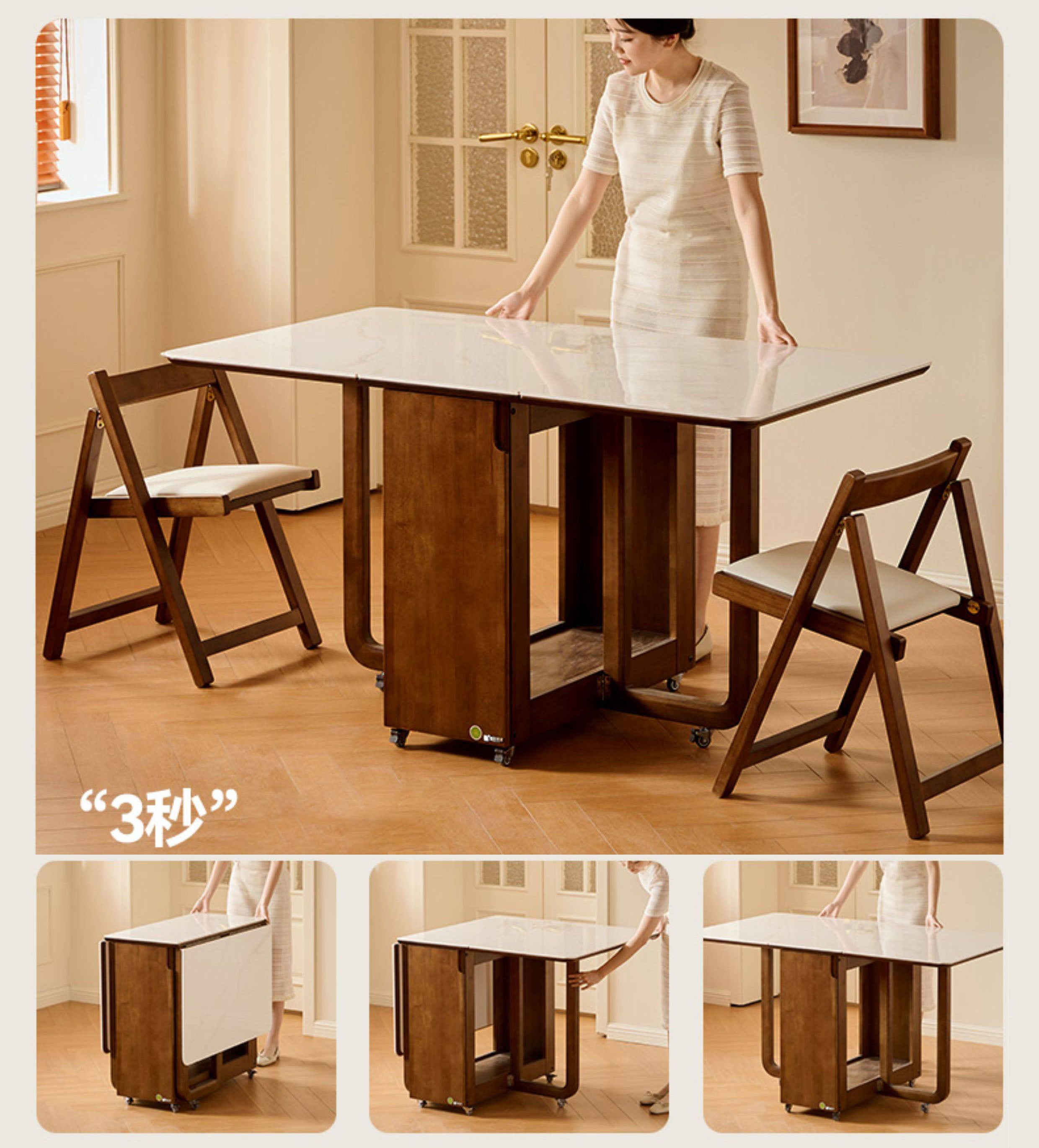 木製 折りたたみダイニング テーブルhzzjj-7246