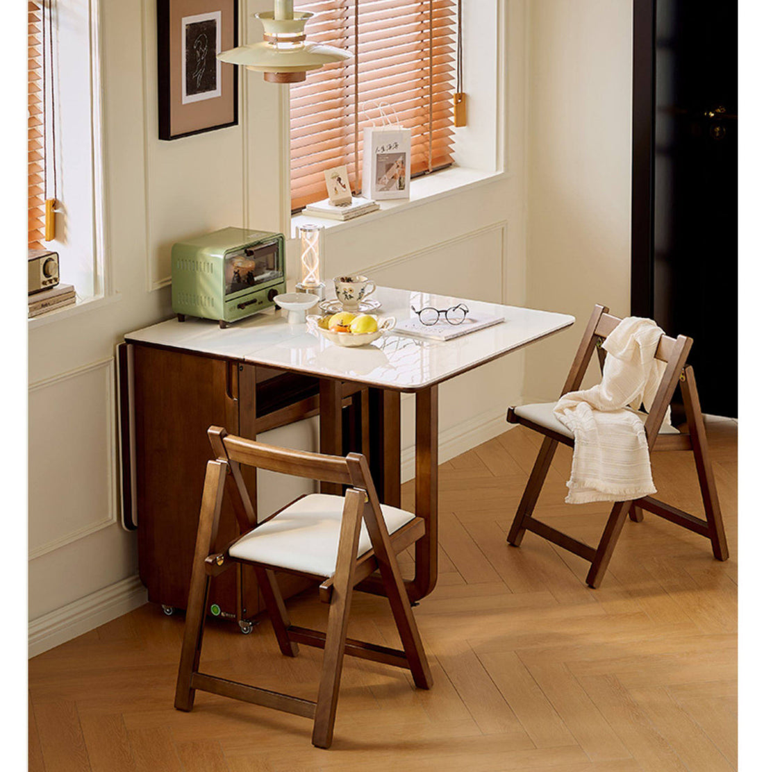 木製 折りたたみダイニング テーブルhzzjj-7246