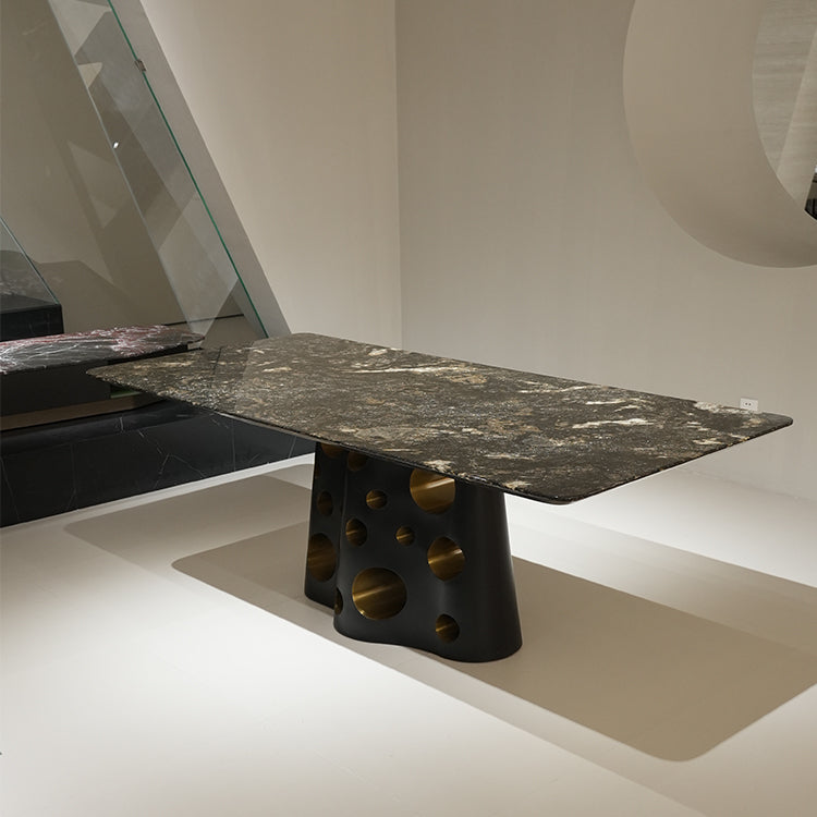 希少石天然大理石テーブル幻の宝石のような天板　高級輸入ホテルライクモダンダイニングテーブル　jrjj-6605