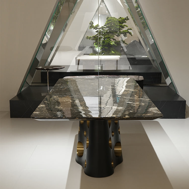 希少石天然大理石テーブル幻の宝石のような天板 高級輸入ホテルライク