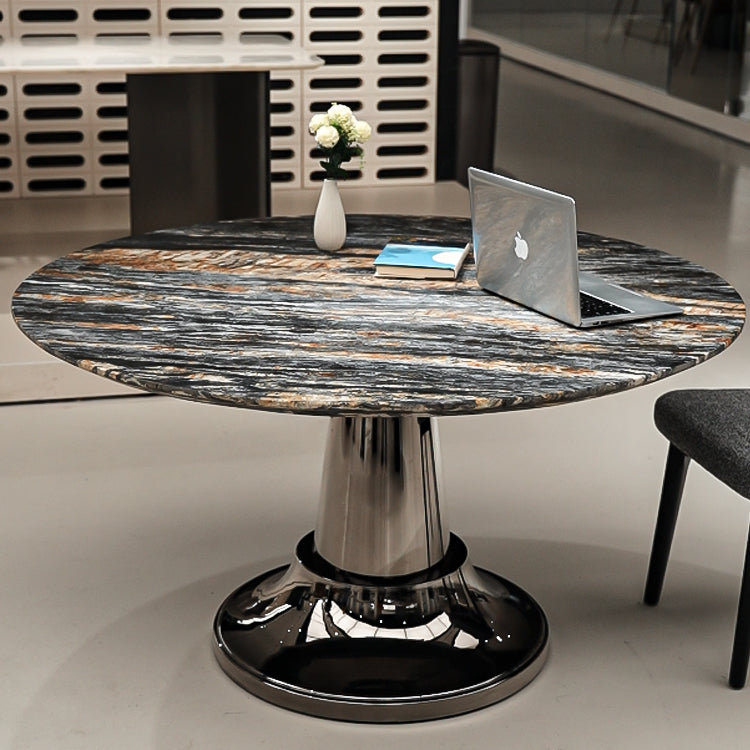 輸入天然大理石丸テーブル　ダイニングテーブル　高級住宅高級家具jrjj-6612