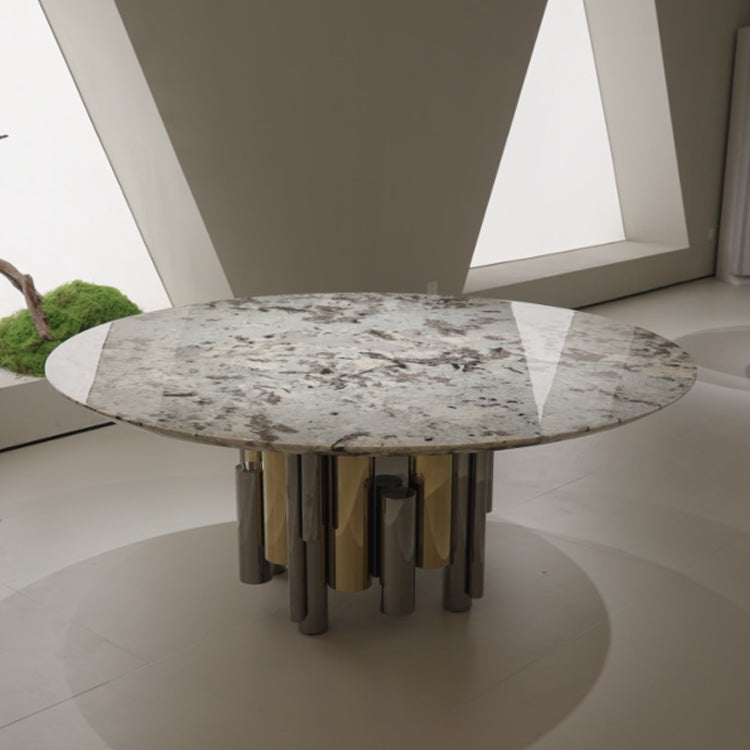 天然大理石丸テーブル　ダイニングテーブル　高級ホテルライク輸入家具　jrjj-6623