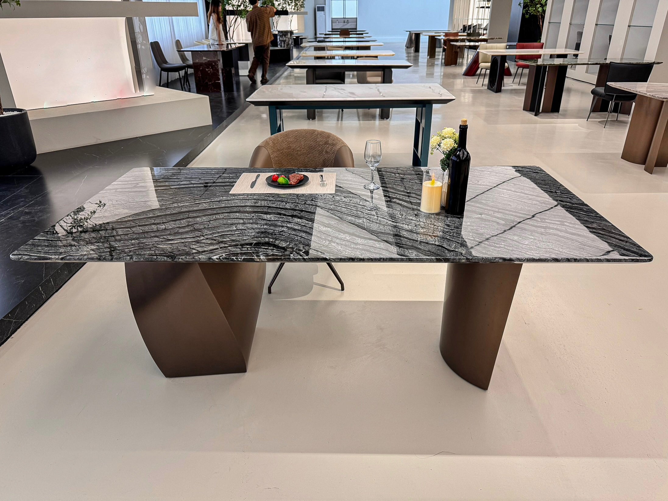 天然大理石 幅200cmダイニングテーブル jrjj-6633