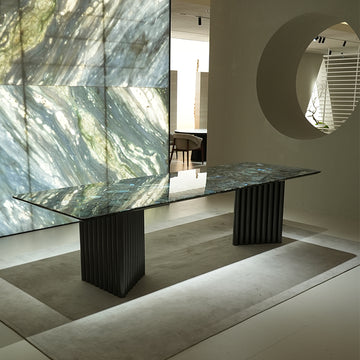 超希少天然大理石ダイニングテーブル翡翠ブルー高級輸入インテリアjrjj-6634