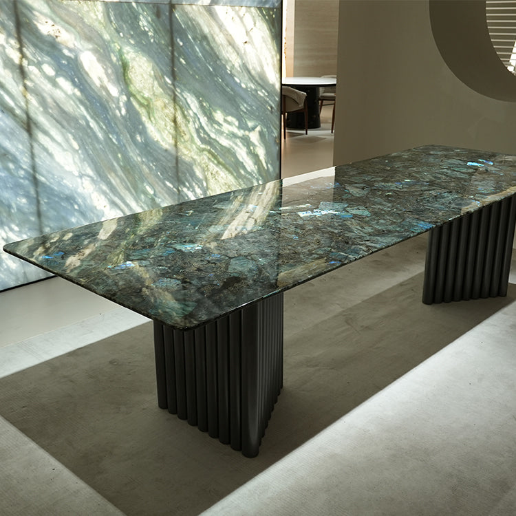 超希少天然大理石ダイニングテーブル翡翠ブルー高級輸入インテリアjrjj-6634