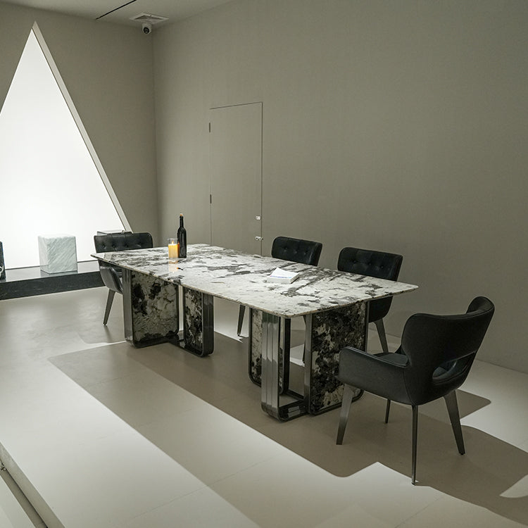 希少ブルガリ模様天然大理石 ダイニングテーブルホテルライク海外輸入