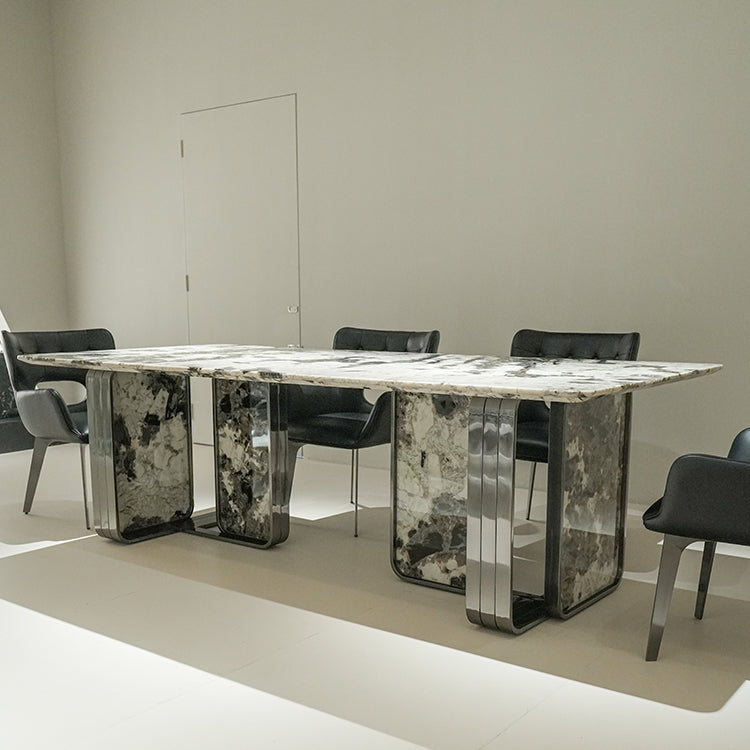 希少ブルガリ模様天然大理石　ダイニングテーブルホテルライク海外輸入家具　jrjj-6676