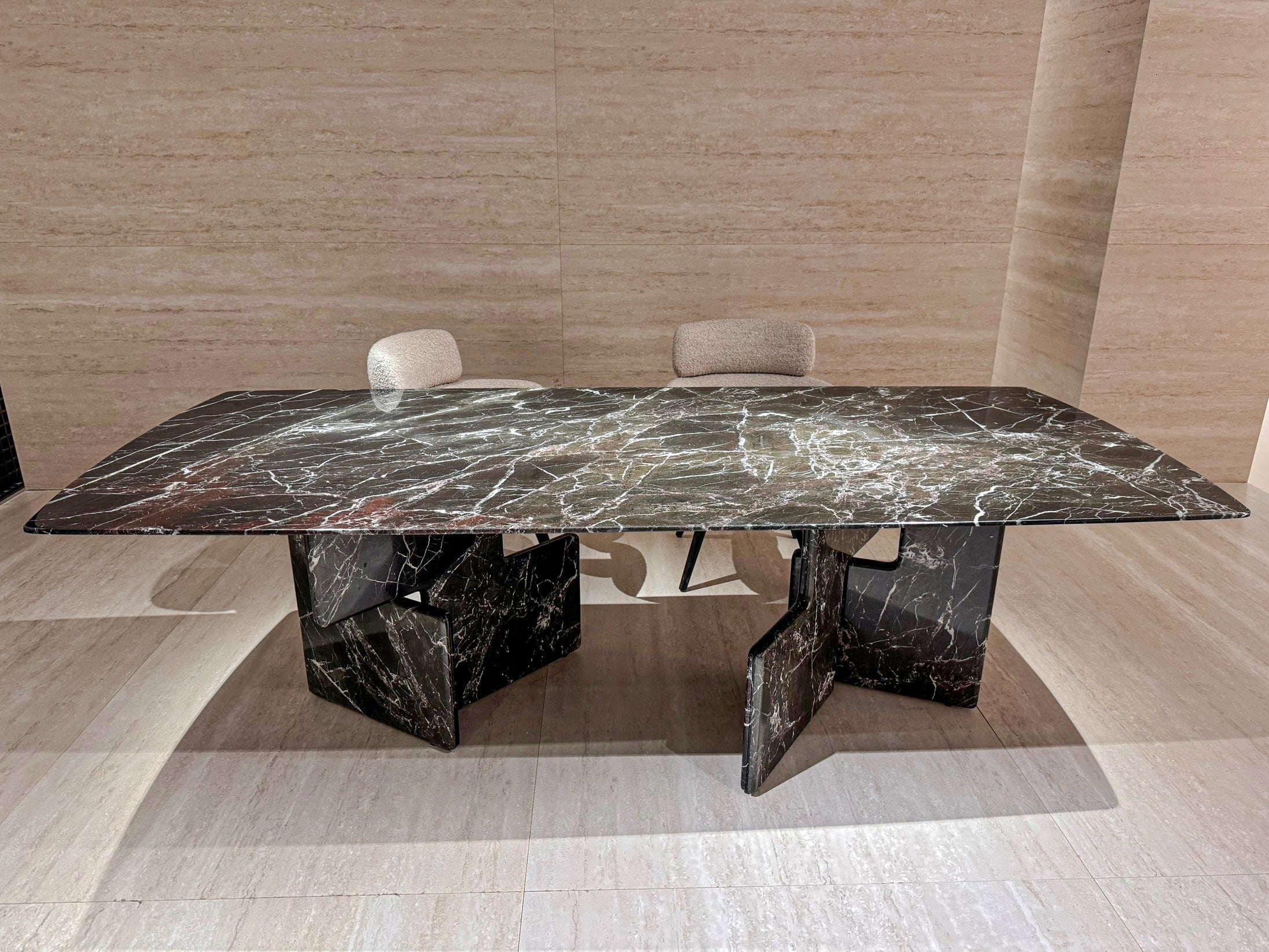 天然大理石ダイニングテーブル 幅250cm高級輸入家具 ホテルライク