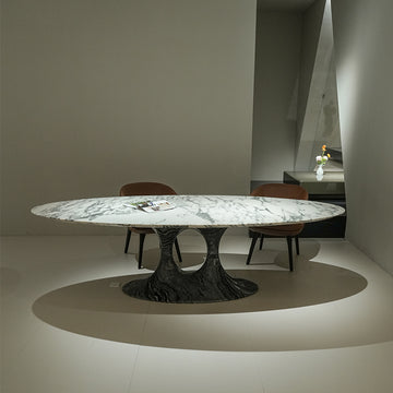 天然大理石テーブル 楕円形 ホテルライク高級輸入家具jrjj-6802