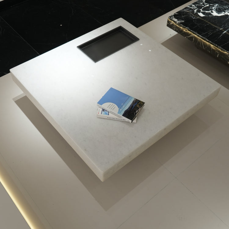 コーヒーテーブル　天然大理石リビングテーブル　正方形型センターテーブル　jrjj-899A