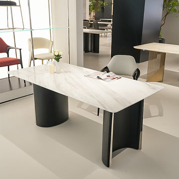 天然大理石ダイニングテーブル　北欧デザインの長方形テーブル　jrjj-A05