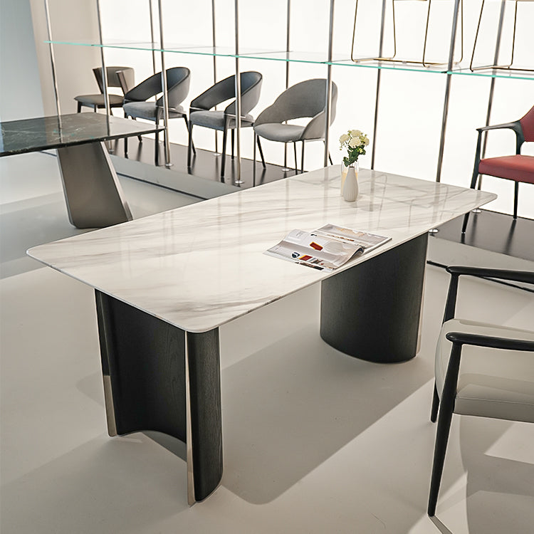 天然大理石ダイニングテーブル　北欧デザインの長方形テーブル　jrjj-A05