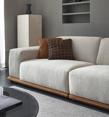 コンパクトなリビングにぴったりのコーデュロイ布製ソファ。ストレートタイプソファ。mesfan-001