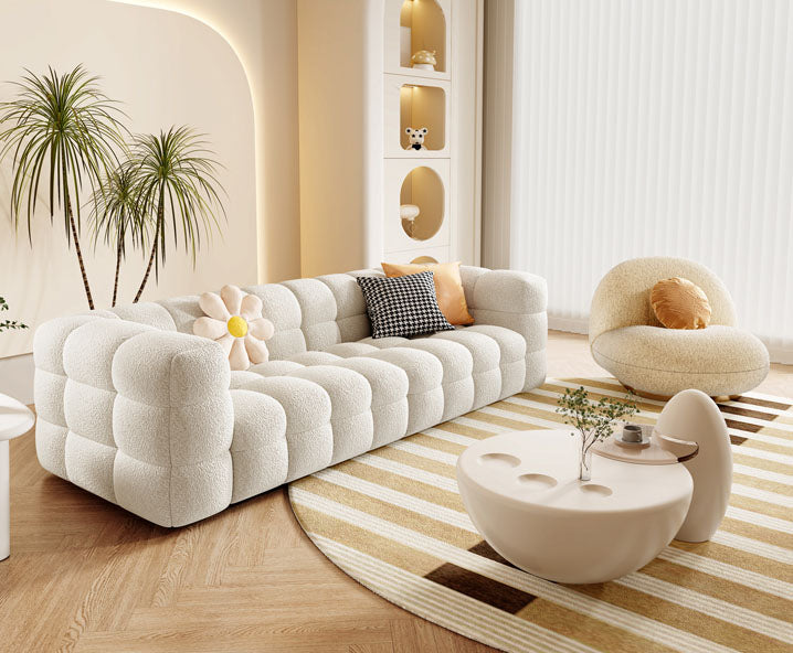 ソファ シープボア生地 ファブリック 二人掛け mfs-1798