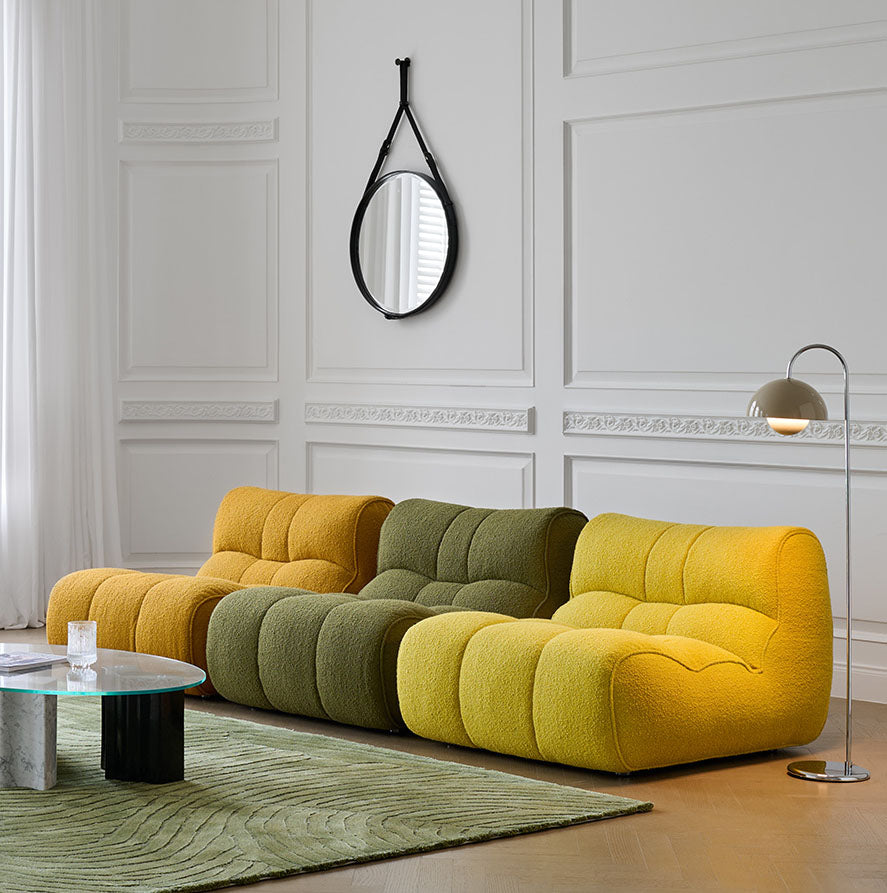 一人掛けソファ パーソナルソファ 組み合わせ式ソファー シープボア生地 moyu-200