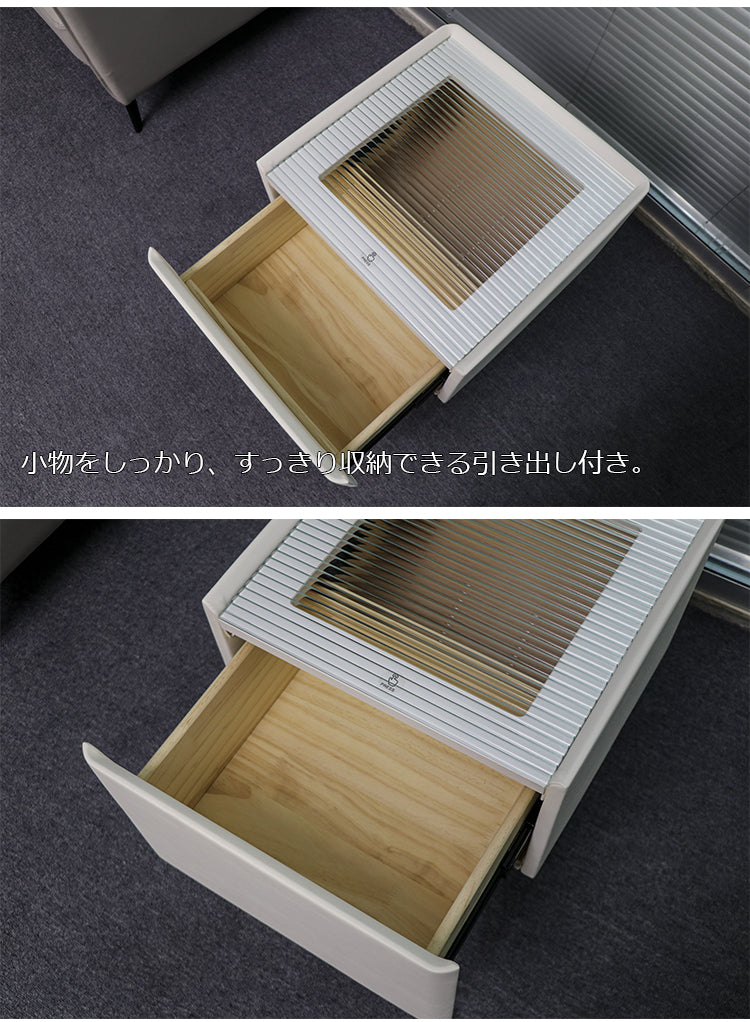 モダンデザイン・無垢材×ガラス×PUレザーの洗練された一台 hmq-1913 - BestKagu