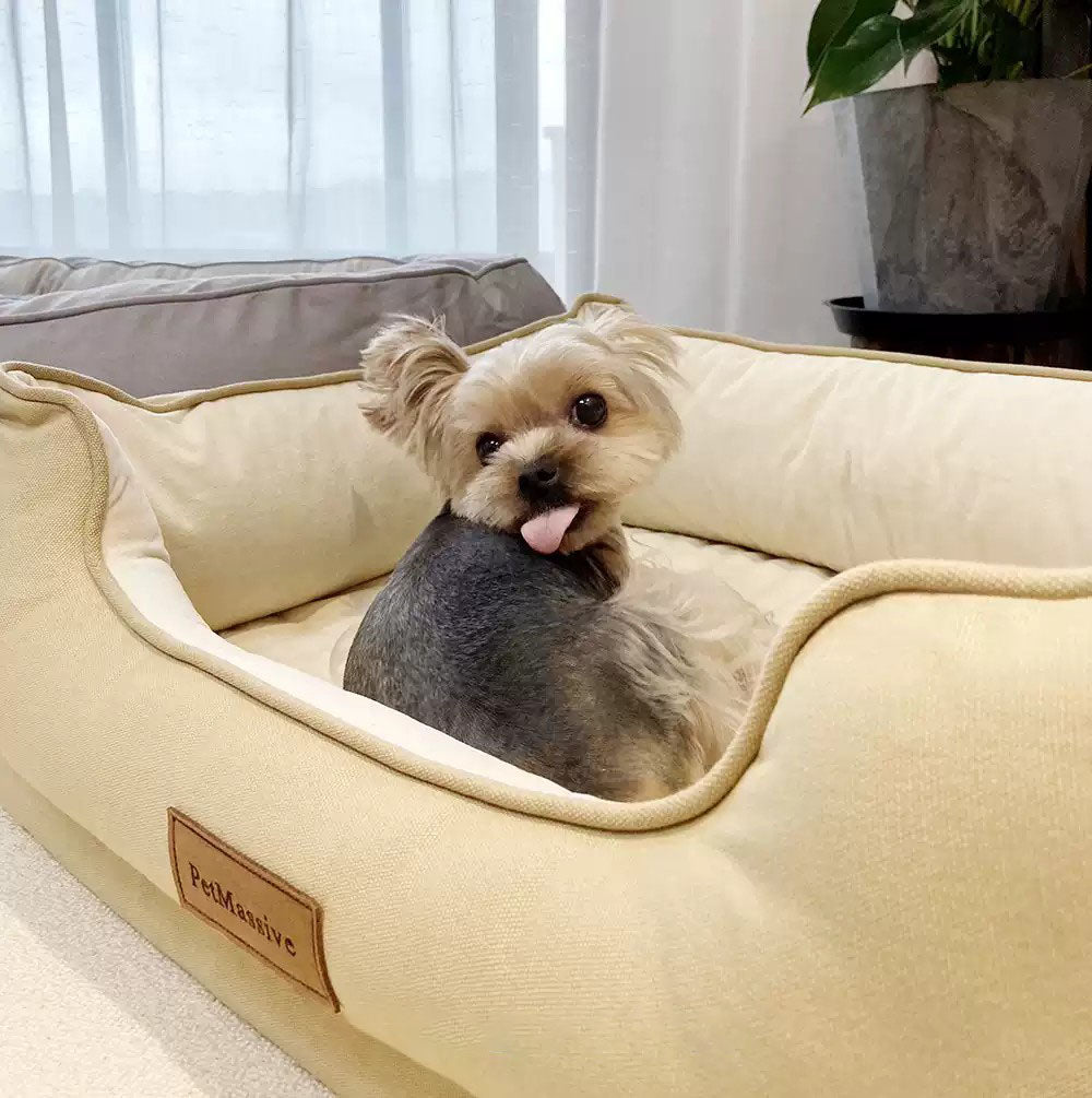 ペットベッド四角型　猫・犬おすすめ ペットソファベッド ボルスター枕 pdb-8123