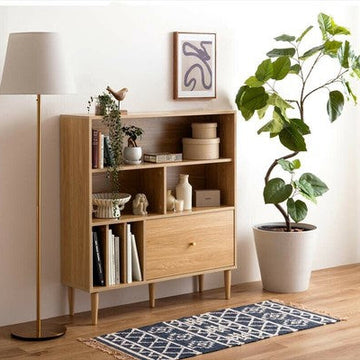 【在庫品】【幅100cm】 引き出し付き本棚　本棚 収納 シェルフ ラックsup-12965692