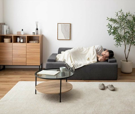 在庫品】2人掛 3人掛けソファ コーデュロイ生地のローソファー 完成品
