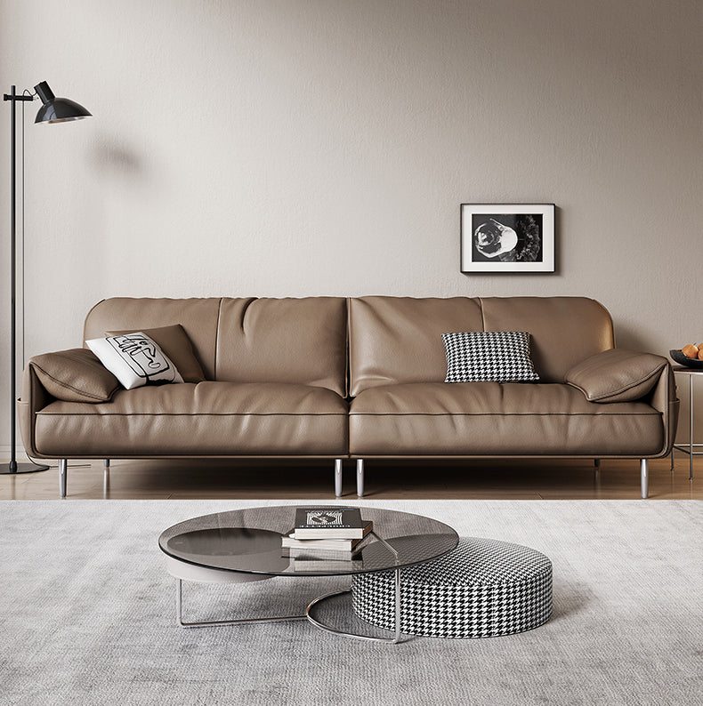 ソファー　本牛革使用高級ソファ　モダンなデザイン、高密度ウレタンふっくらとした形状をしっかりキープ　xixibg-0001