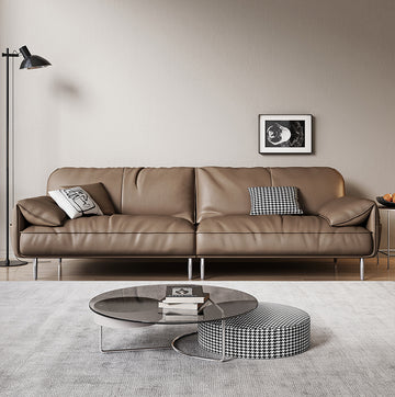 ソファー　本牛革使用高級ソファ　モダンなデザイン、高密度ウレタンふっくらとした形状をしっかりキープ　xixibg-0001