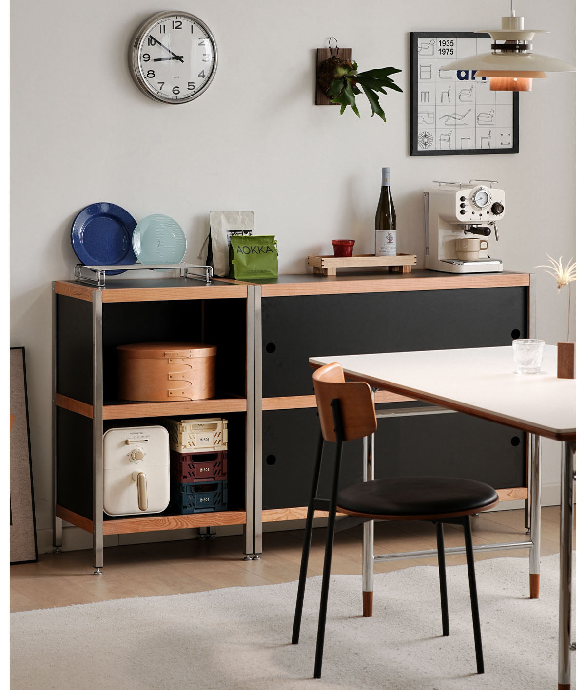 ウォッシュボード キャビネット収納ボードFASグランド無垢アッシュ材+ステンレス